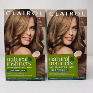 CLAIROL Natural Instincts, zero ammonia, color 7 Dark Blond, 2 boxes, NEW